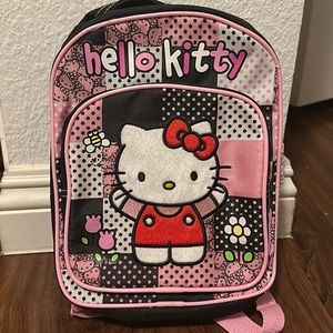 Licensed Black White Pink Hello Kitty Backpack Adjustable Straps
